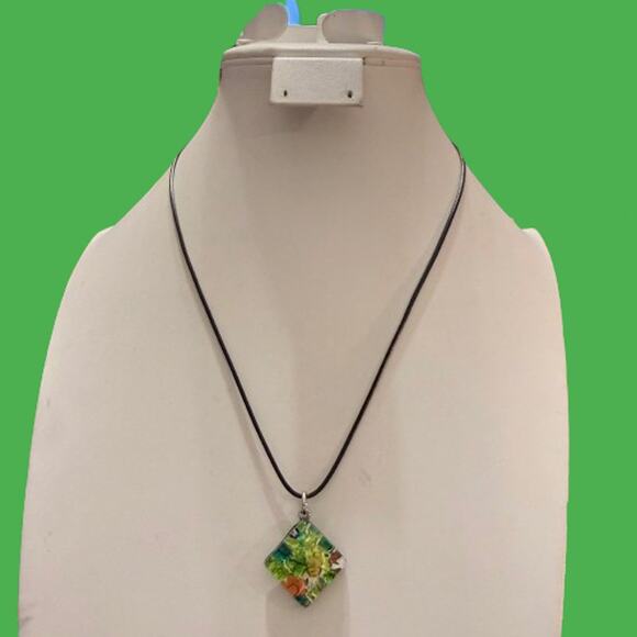 Italian Venetian Murano Glass Pendant Necklace - Picture 3 of 7